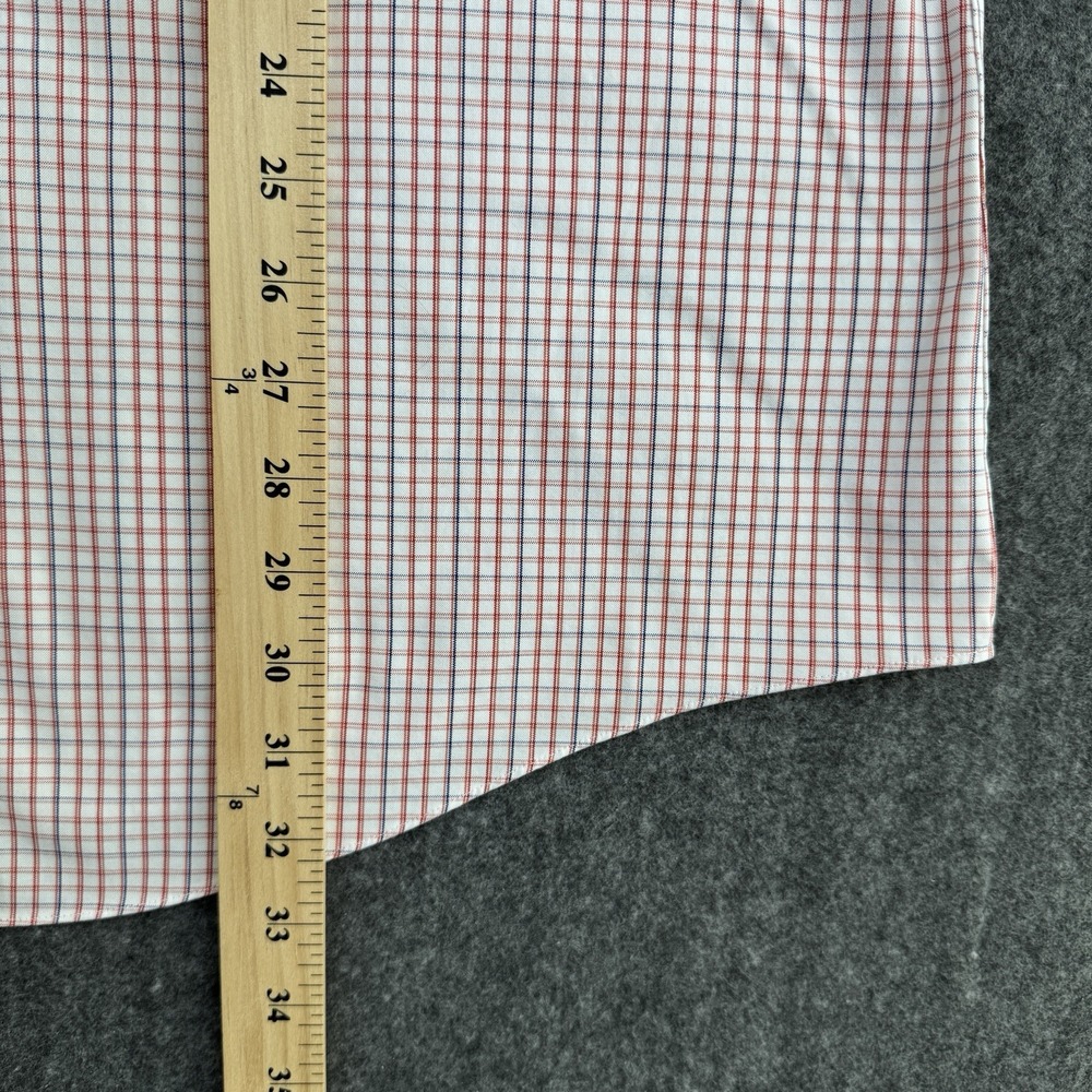 Brooks Brothers Regent Men's 17.5 34 Non Iron Supima Cotton red Plaid Shirt - Picture 7 of 7